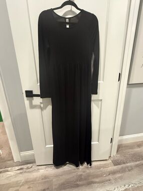 Zenana Outfitters Black Long Sleeve Maxi Dress Size XL